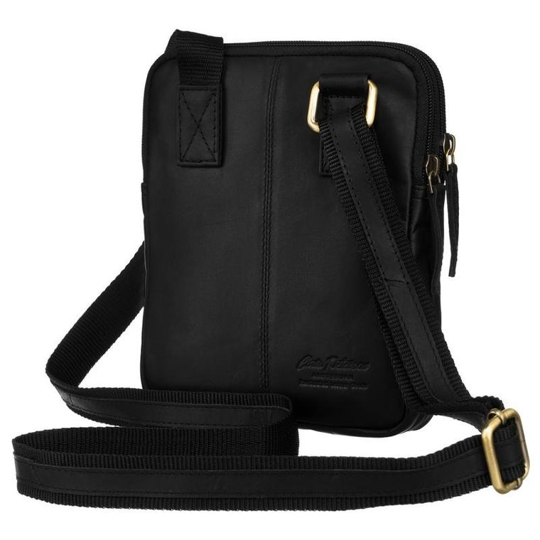 Zestaw, Torba listonoszka, Etui na klucze, czarny, skórzany, Peterson