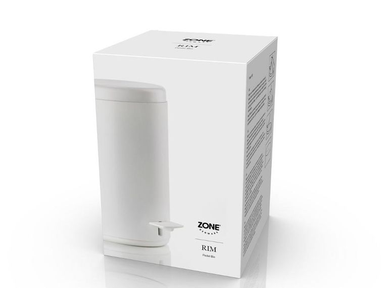 Zone Denmark, kosz na śmieci pedałowy Rim, 3l, white