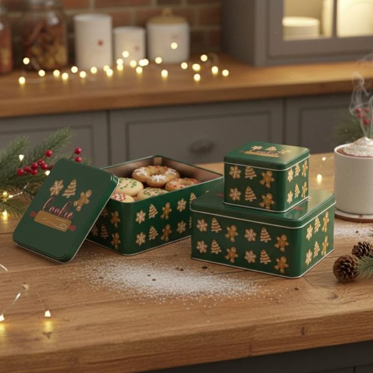 5five Simply Smart, metalowe pojemniki na ciastka, 3 szt.