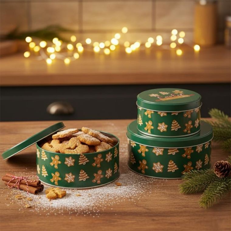 5five Simply Smart, okrągły pojemnik na ciastka, metal, 3 szt.