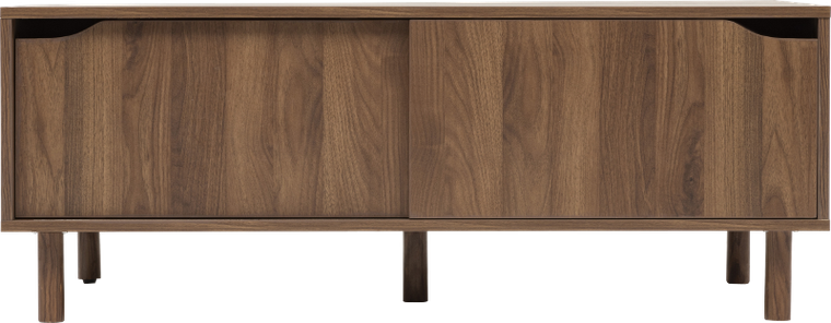 5five Simply Smart, Slidy, stolik kawowy z zamkniętymi półkami, kolor ciemnego drewna, 108-60-42 cm