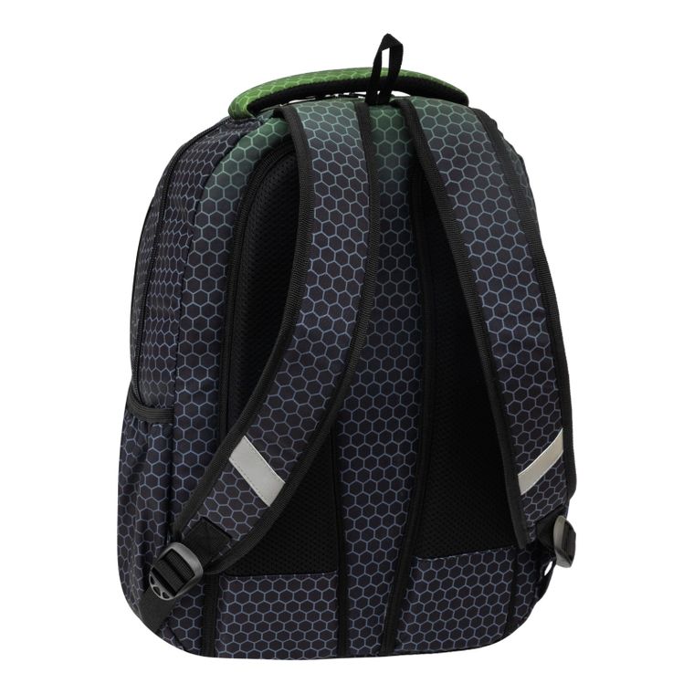 Abag, plecak szkolny, 3-komorowy, hexagon green ombre