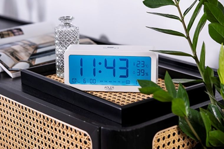 Adler, budzik na baterie, biały, AD 1195W