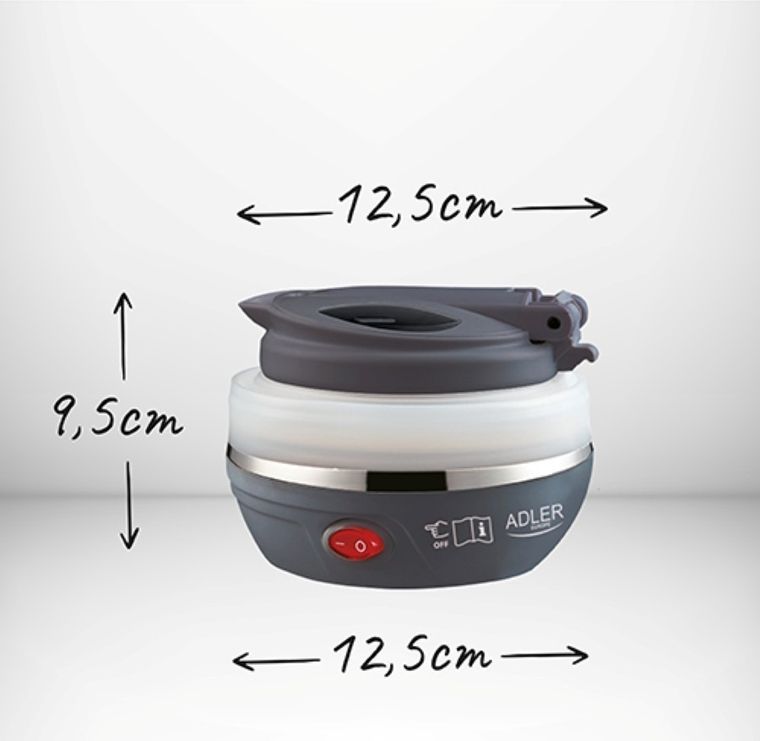 Adler, czajnik turystyczny, silikonowy, 0,6 l