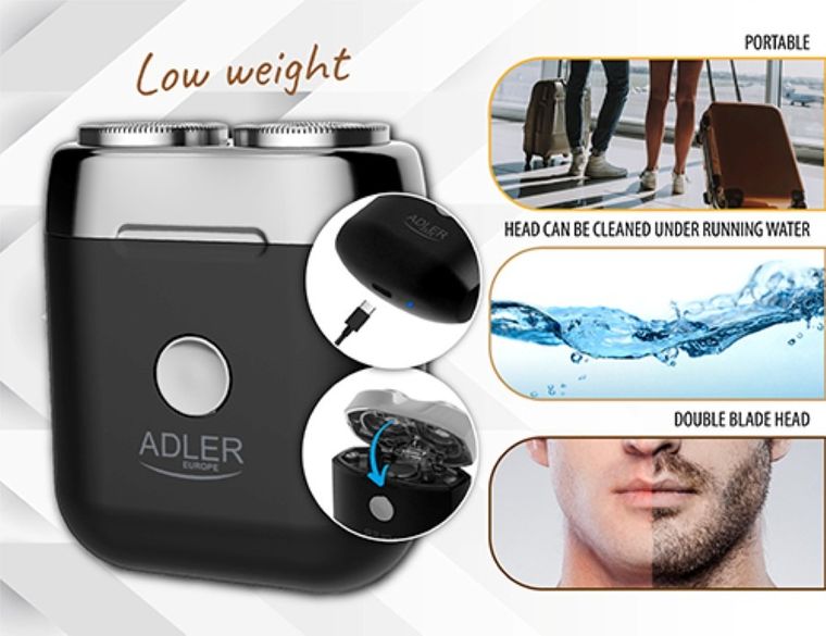 Adler, golarka podróżna USB, AD2936