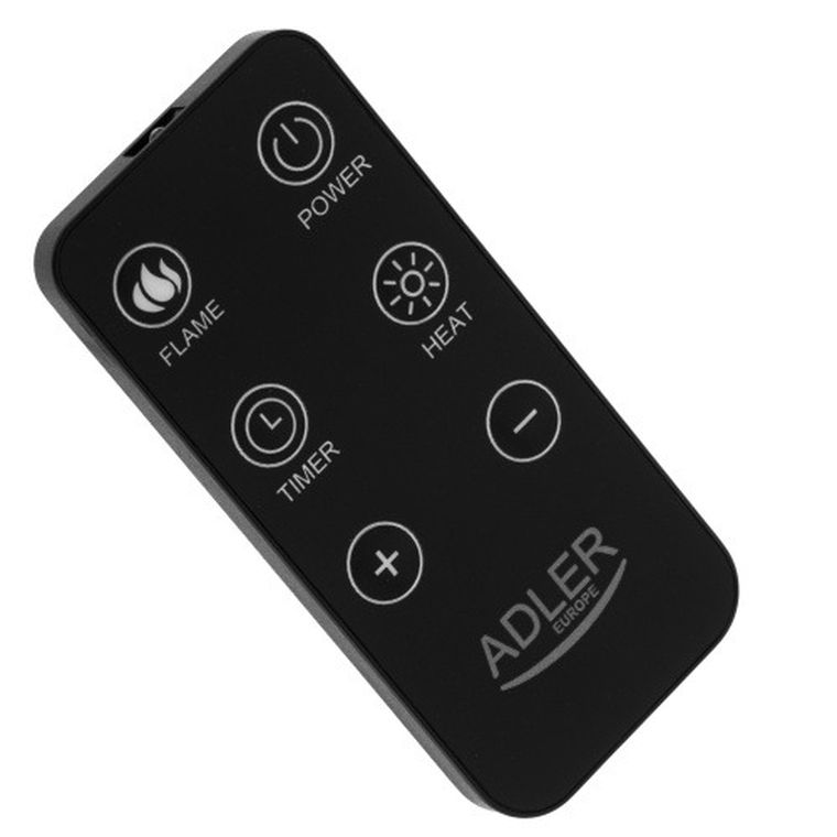 Adler, kominek elektryczny LED, z pilotem i termostatem, 1000W/2000W