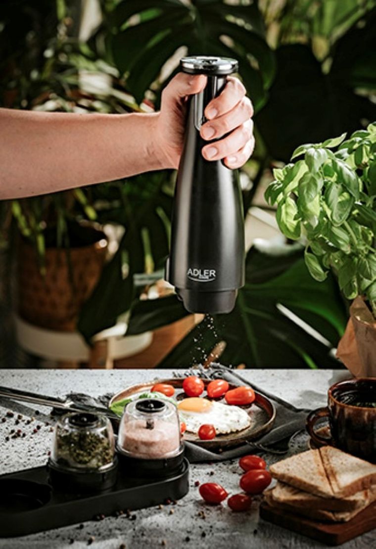 Adler, młynek elektryczny do przypraw, soli i pieprzu, 3w1, AD 4449B