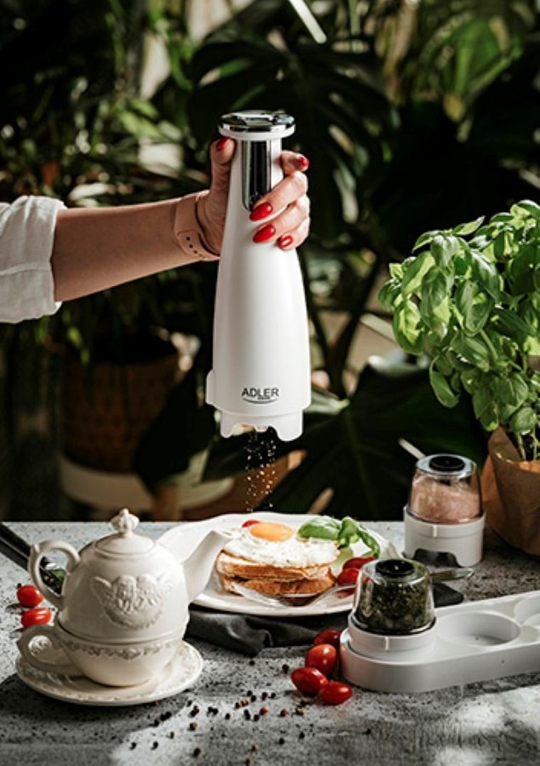 Adler, młynek elektryczny do przypraw, soli i pieprzu, 3w1, AD 4449w
