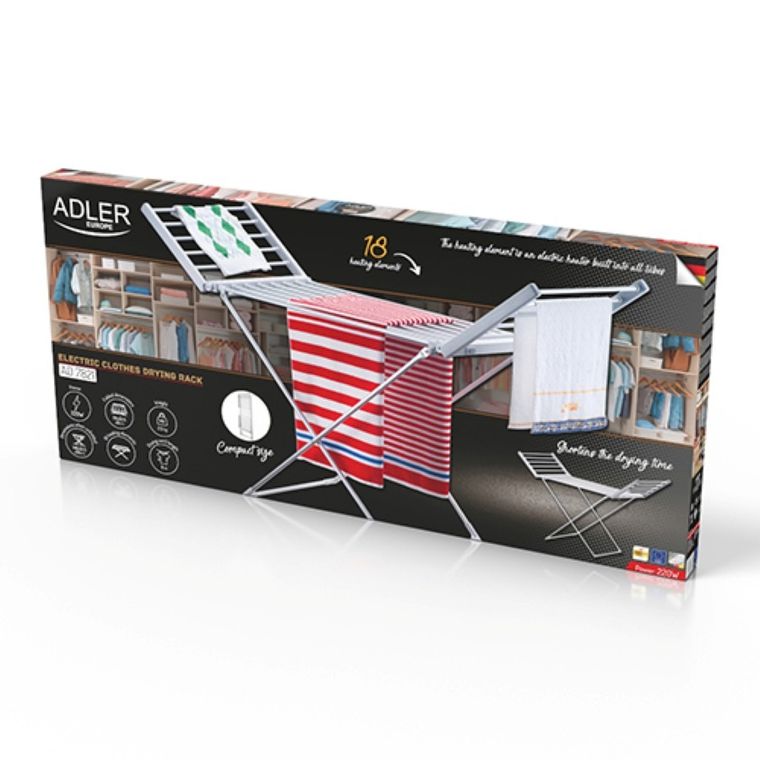 Adler, składana elektryczna suszarka do ubrań, AD 7821