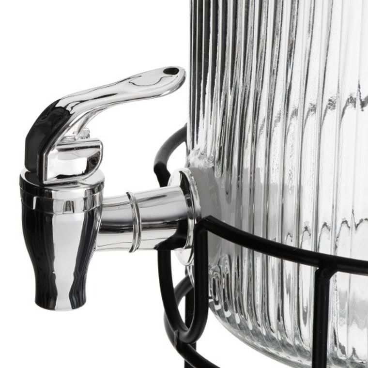 Adler, słój do napojów z kranikiem i stojakiem, szklany, 4l