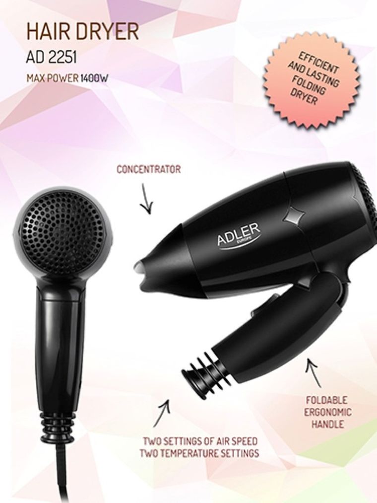 Adler, suszarka, 1400W