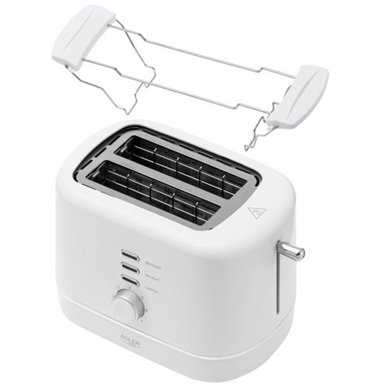 Adler, toster z rusztem, biały