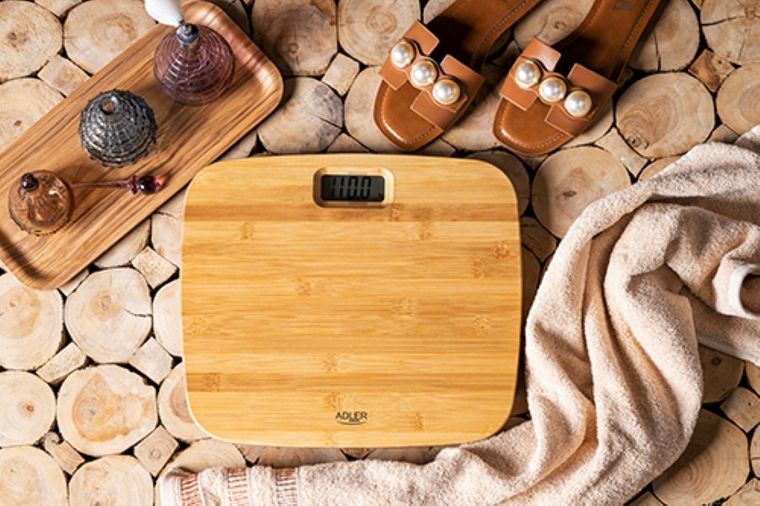 Adler, waga łazienkowa, bambusowa, AD 8173