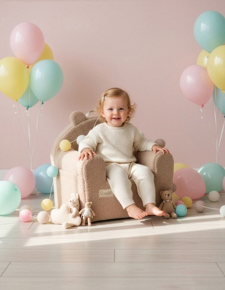 Albero Mio, Cotton Muślin & Boucle, fotelik piankowy, karmel