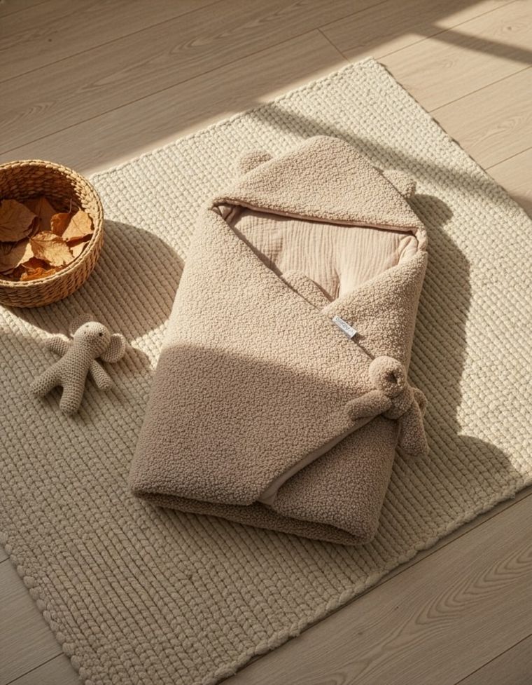 Albero Mio, Cotton Muślin & Boucle, otulacz do fotelika, karmel