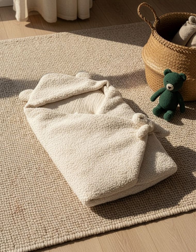 Albero Mio, Cotton Muślin & Boucle, otulacz do fotelika, wanilia