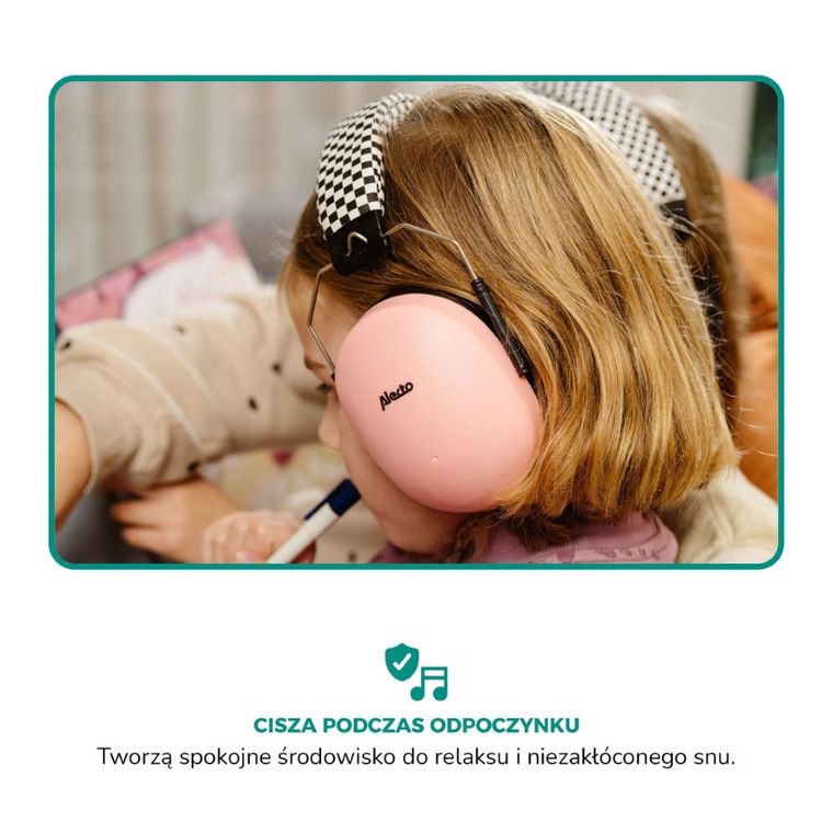 Alecto, BV-71, nauszniki wygłuszające dla dzieci, różowe