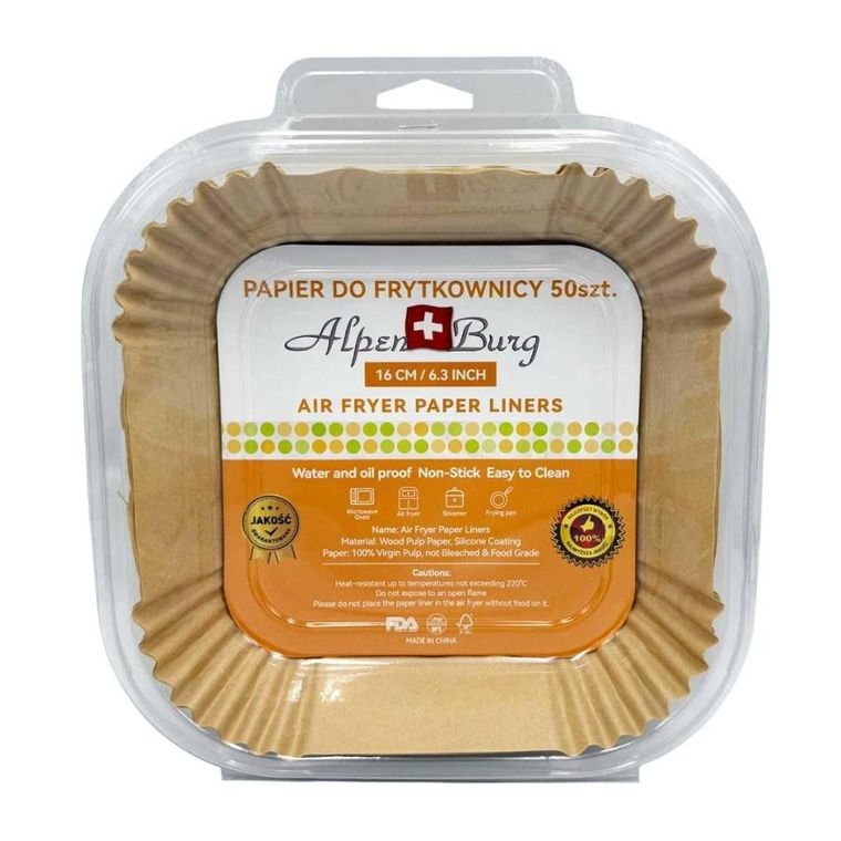 Alpenburg, wkład papierowy do frytownicy, kwadratowy, 16-16 cm, 50 szt.