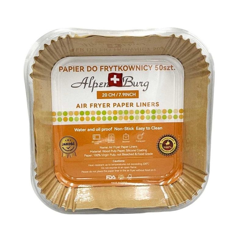 Alpenburg, wkład papierowy do frytownicy kwadratowy, 20-20 cm, 50 szt.
