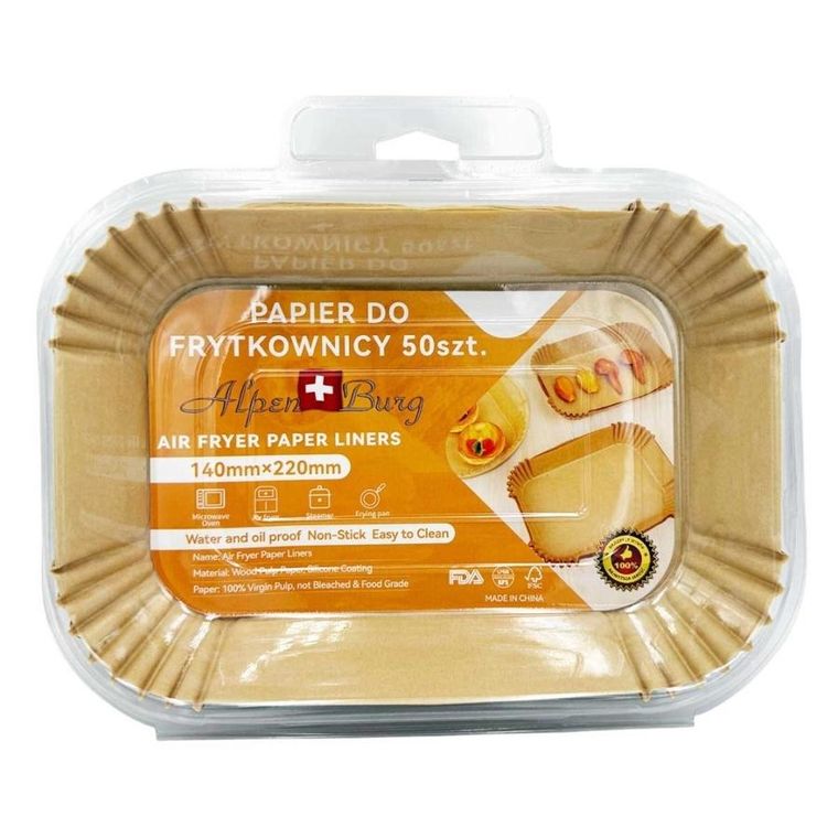 Alpenburg, wkład papierowy do frytownicy prostokątny, 22-14 cm, 50 szt.