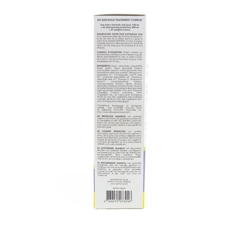 Alphanova Kids, Zeropou, kompleksowy zestaw przeciw wszawicy 3w1 z grzebieniem, balsam i szampon