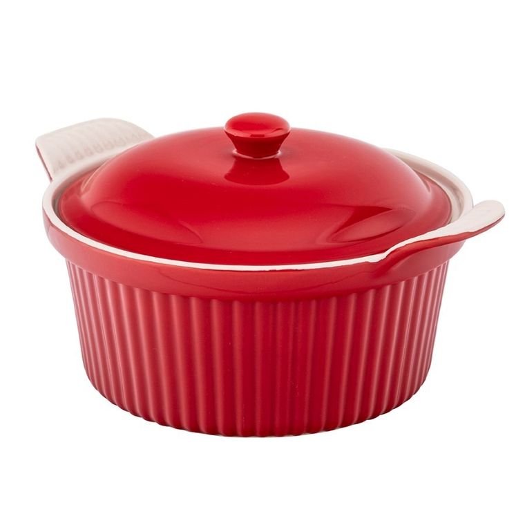 Altom Design, Red Chilli, naczynie ceramiczne do zapiekania z pokrywką, 27,5-22,5-12 cm, 2,2l