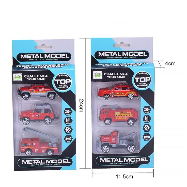 Anek dla Dzieci, straż pożarna, zestaw pojazdów ratunkowych, resoraki, 3 szt.