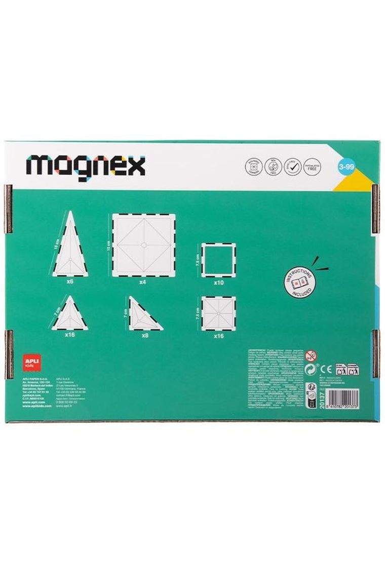 Apli Kids, Magnex, klocki magnetyczne, 60 elementów