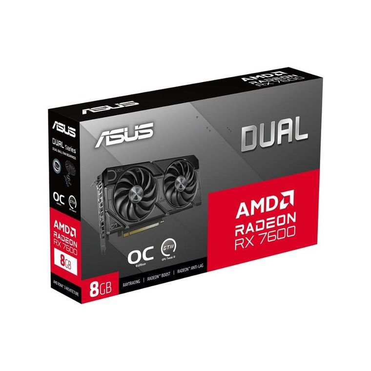 Asus, karta graficzna, Dual Radeon RX 7600 EVO OC Edition 8GB GDDR6
