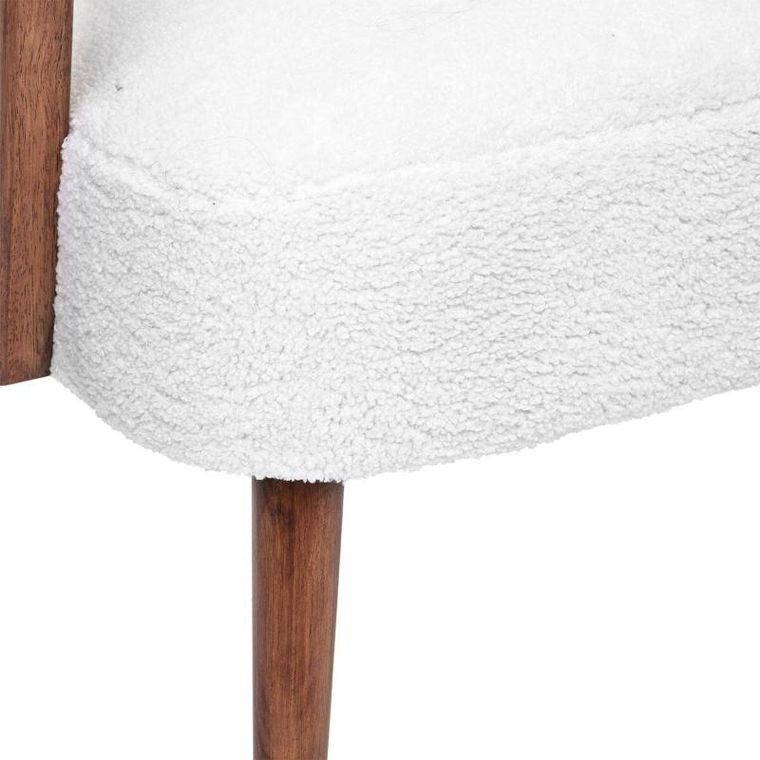 Atmosphera, fotel biały, baranek, Chiara