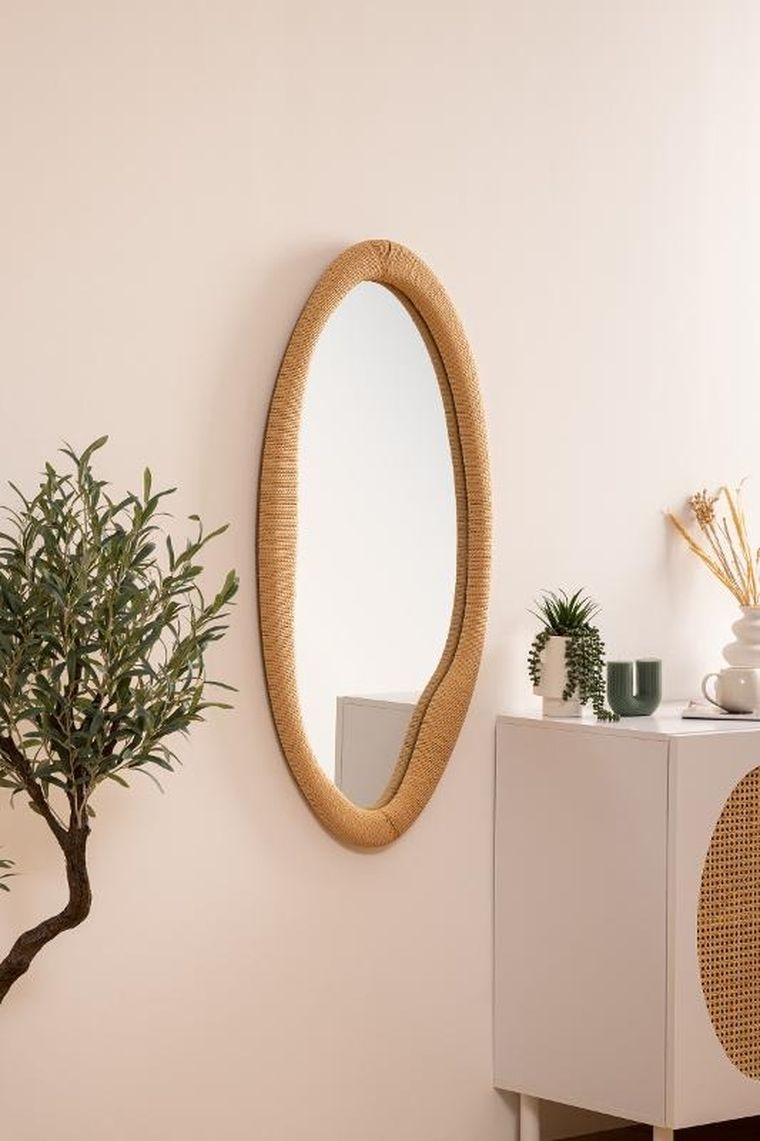 Atmosphera, Laia, lustro w ramie ze sznurka, 58-114 cm