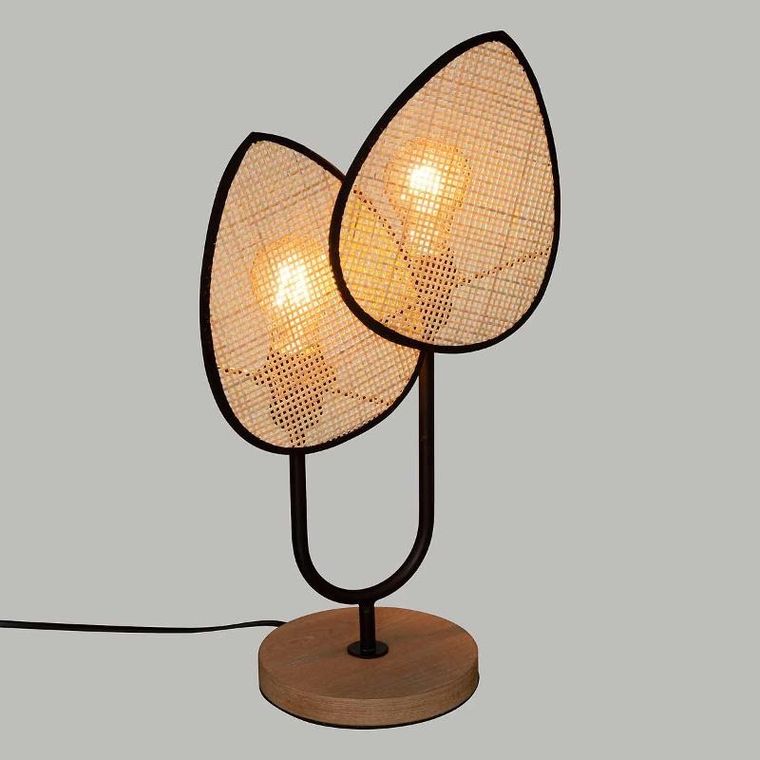 Atmosphera, lampa dekoracyjna, Olme, rattanowa plecionka, wys. 44 cm