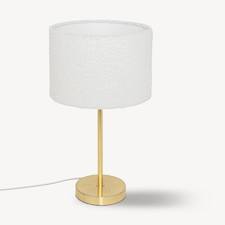 Atmosphera, lampa stołowa z kloszem boucle, Tina, wys. 49 cm