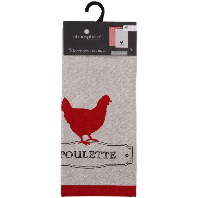 Atmosphera, Poulette, ręczniki kuchenne, bawełniane, 45-70 cm, 2 szt.