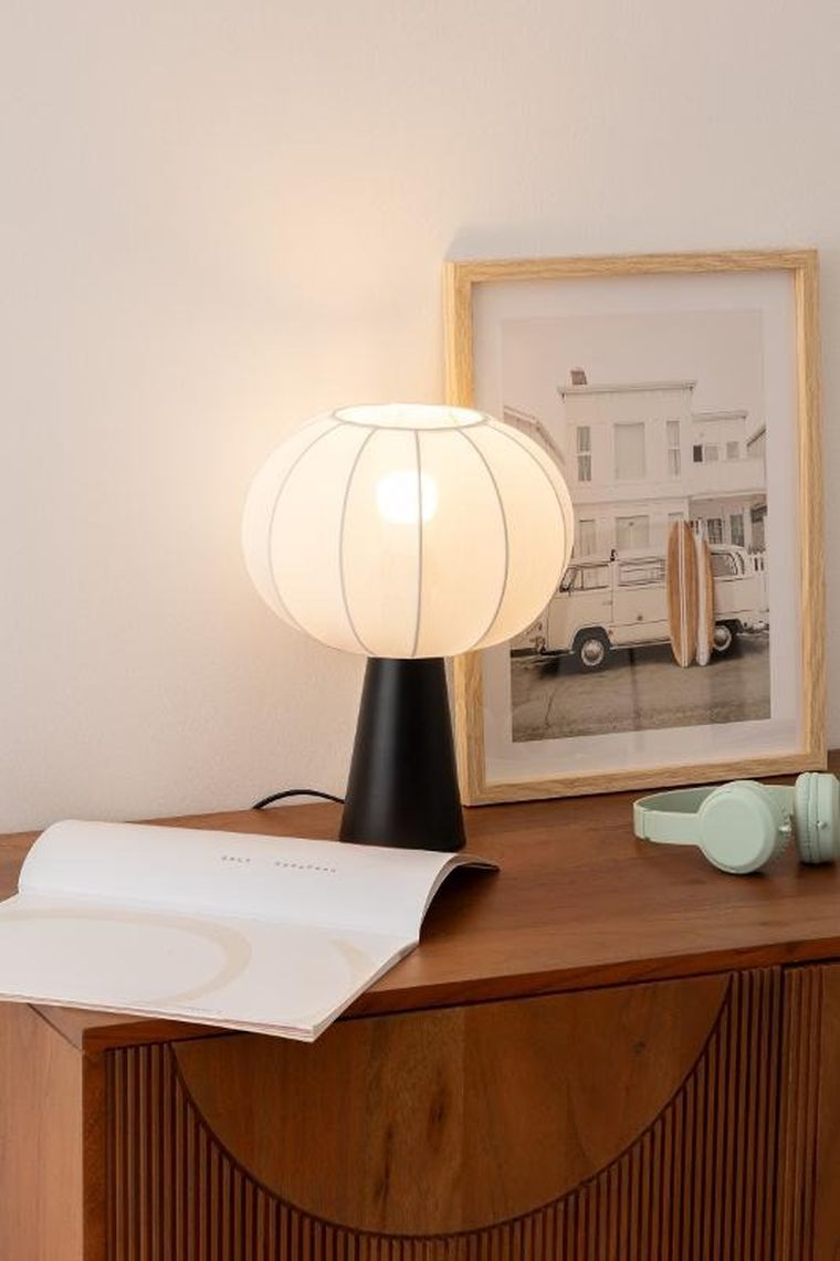 Atmosphera, Tobie, lampka nocna z bawełnianym abażurem, 25 cm