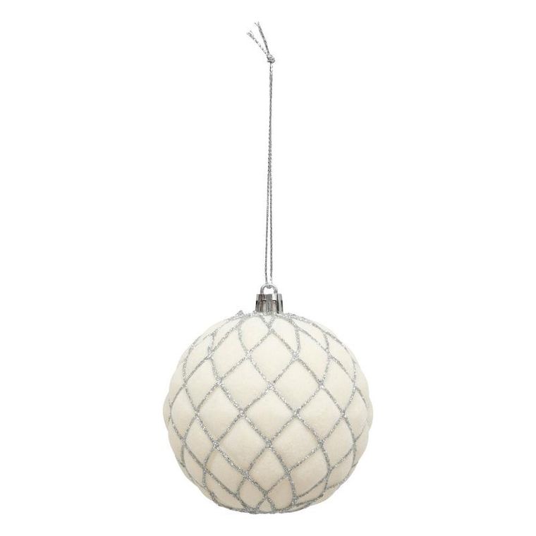 Atmosphera, zestaw bombek z brokatowym wzorem, 8 cm