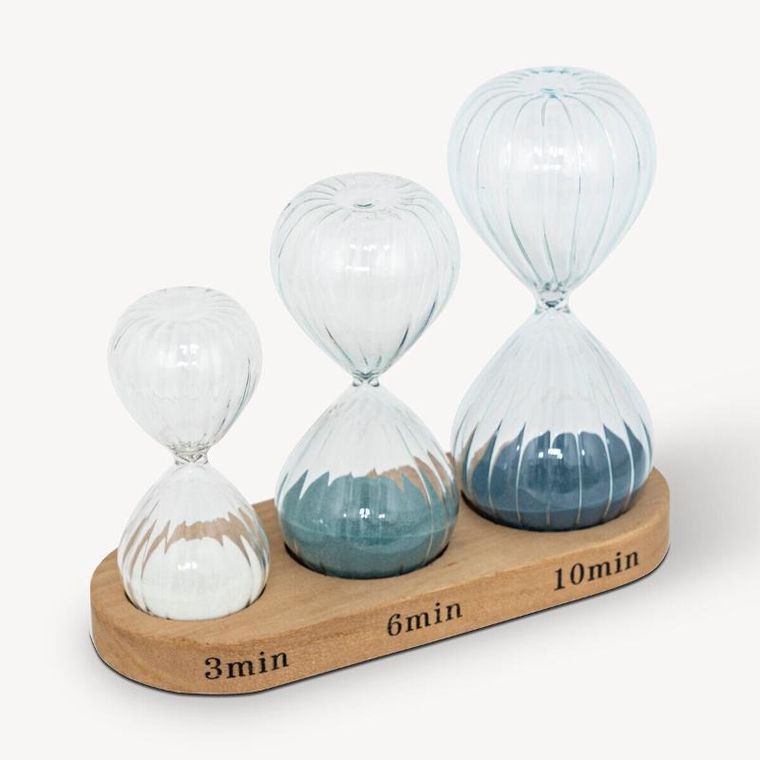 Atmosphera, zestaw trzech klepsydr dekoracyjnych, Sabi, wys. 15 cm