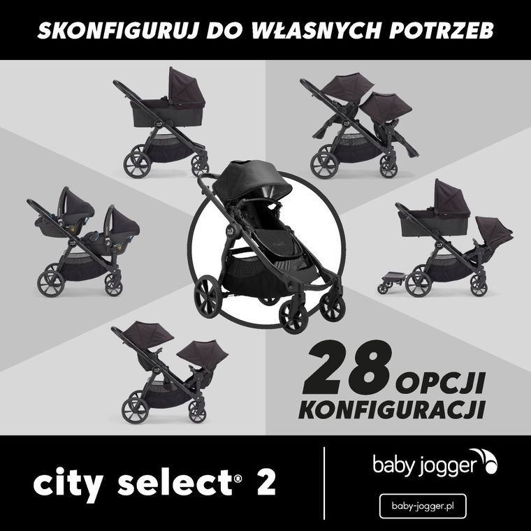 Baby Jogger, City Select 2, wózek spacerowy, Radian Slate