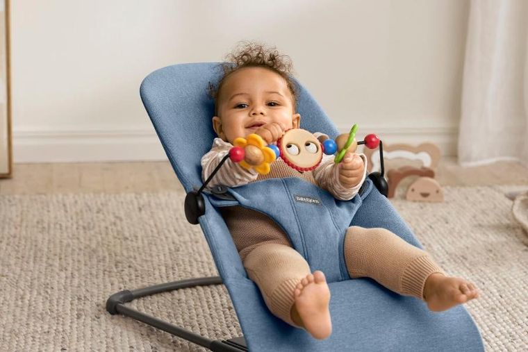 BabyBjörn, Bliss Woven, leżaczek bujaczek, melanżowy niebieski