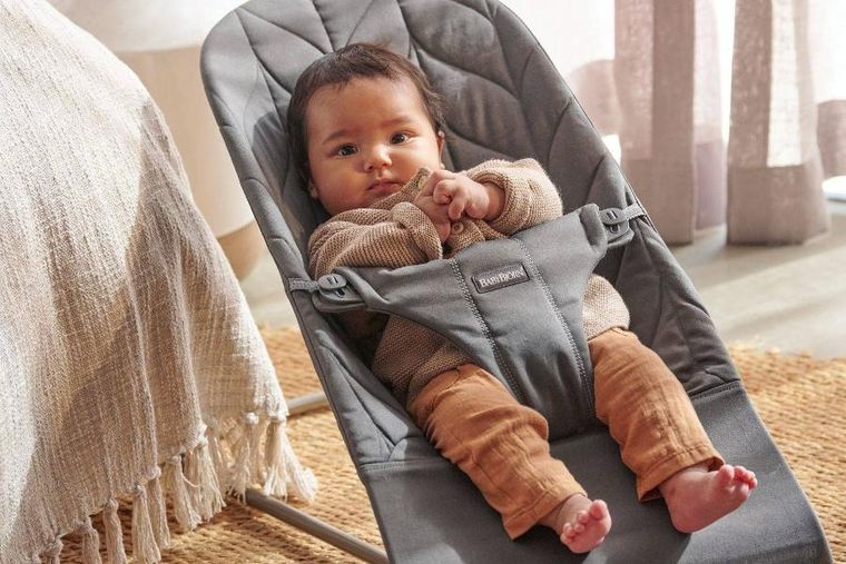 BabyBjörn, Bliss Woven, Petal Quilt, leżaczek, antracyt