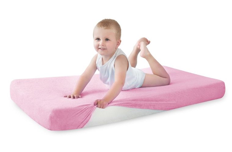 BabyMatex, prześcieradło z gumką, frotte, jasnoróżowe, 60-120 cm