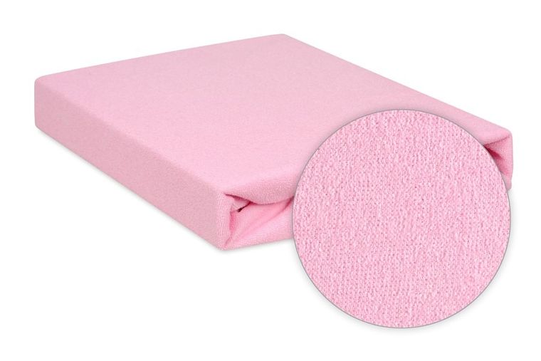 BabyMatex, prześcieradło z gumką, frotte, różowe, 60-120 cm