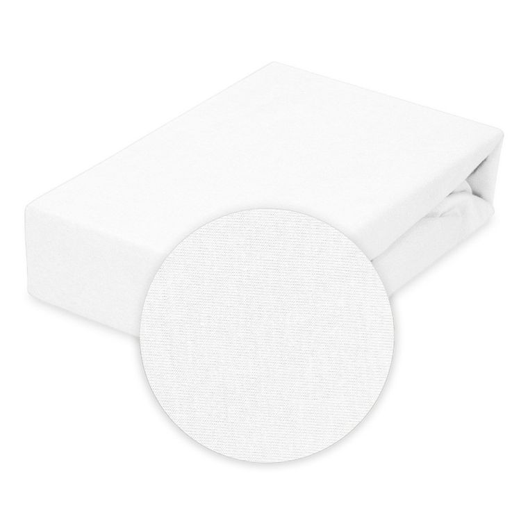 BabyMatex, prześcieradło z gumką, jersey, białe, 70-140 cm