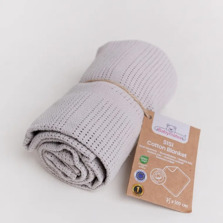 Babymatex, Sisi, kocyk bawełniany, szary, 75-100 cm