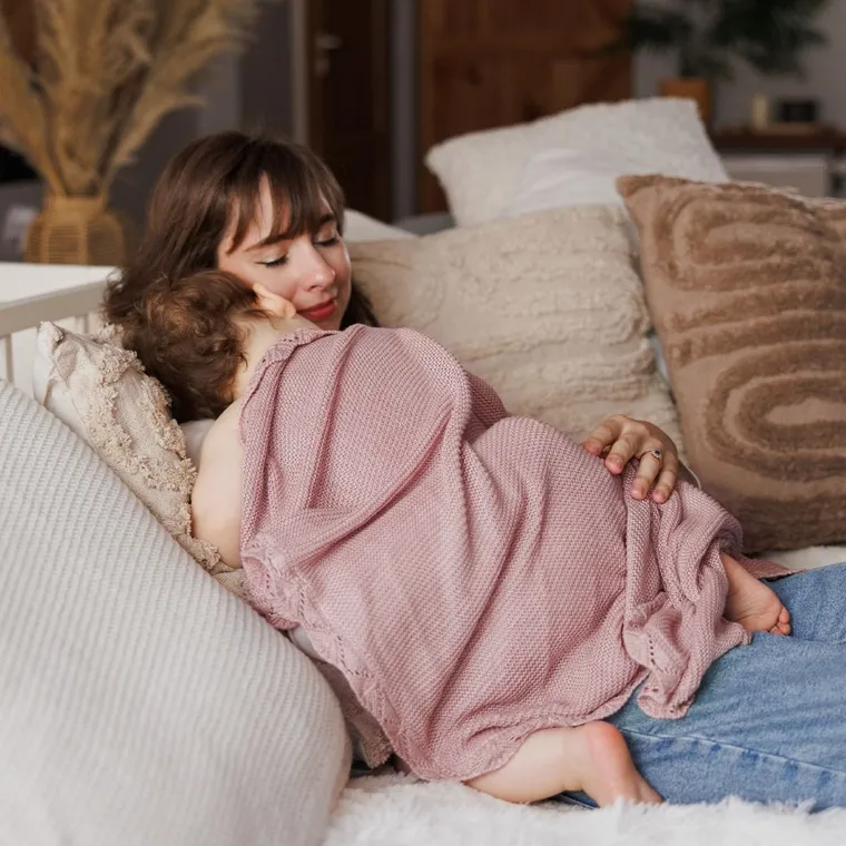 BabyOno, kocyk bambusowy, różowy, 75-100 cm