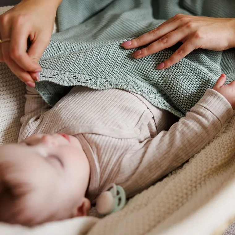 BabyOno, kocyk bambusowy, szałwiowy, 75-100 cm