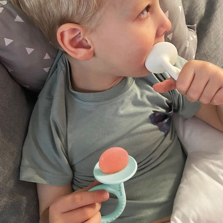 BabyOno, Ślimak, gryzak silikonowy, miętowy