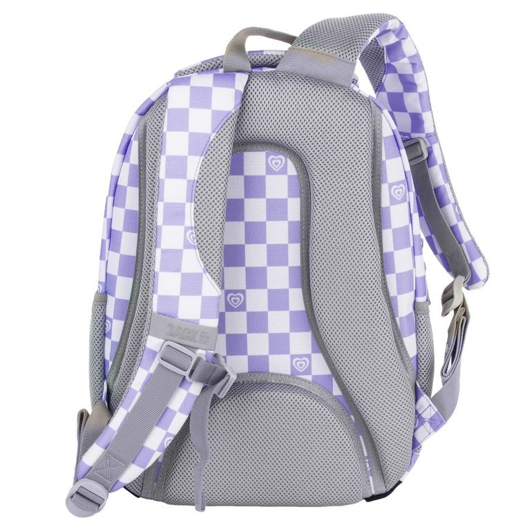 BackUp, plecak szkolny, 3-komorowy, Szachownica Fiolet