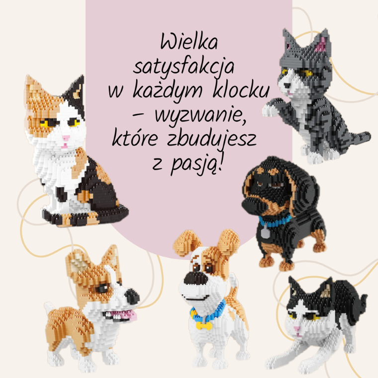 Balody, Pies Corgi, klocki konstrukcyjne, 1380 elementów