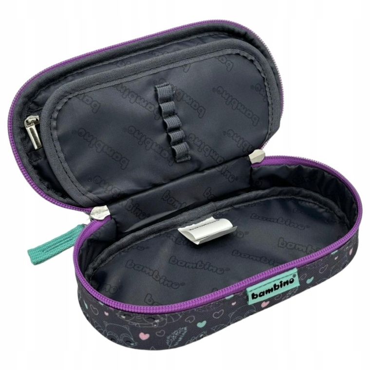 Bambino, piórnik, owalny, Racoon